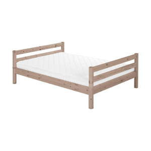 Brązowe łóżko dwuosobowe z drewna sosnowego Flexa Classic, 140x200 cm