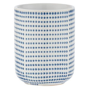Niebiesko-biały ceramiczny kubek na szczoteczki Wenko Nole