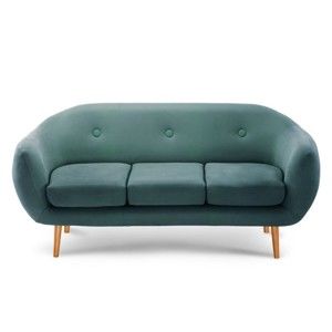 Turkusowa sofa 3-osobowa Scandi by Stella Cadente Maison