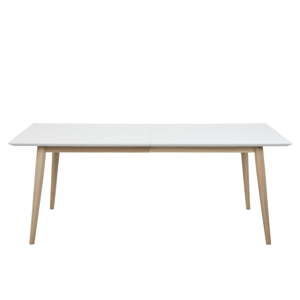 Biały rozkładany stół z konstrukcją z drewna dębowego Actona Century, 200x100 cm