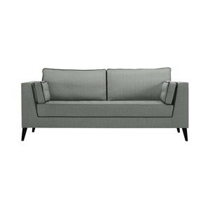 Szara sofa 3-osobowa z detalami w czarnej barwie Stella Cadente Maison Atalaia Grey