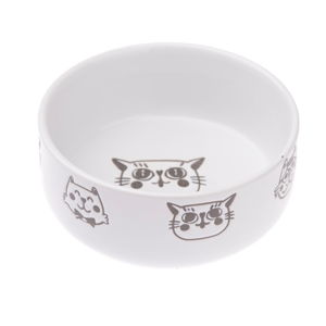 Biała miska ceramiczna dla kota Dakls, 300 ml