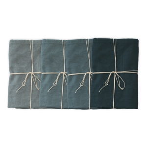 Zestaw 4 serwetek tekstylnych z domieszką lnu Linen Couture Blue, 43x43 cm