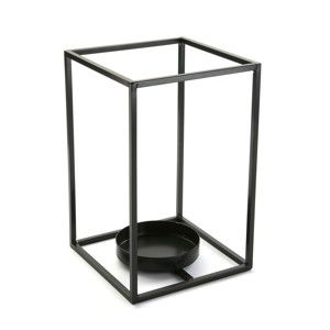 Czarny świecznik VERSA Cube, wys. 29,5 cm