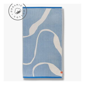 Biało-niebieski ręcznik kąpielowy z bawełny organicznej 70x133 cm Nova Arte – Mette Ditmer Denmark