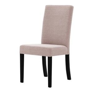 Krzesło w różowopudrowej barwie z czarnymi nogami Ted Lapidus Maison Tonka