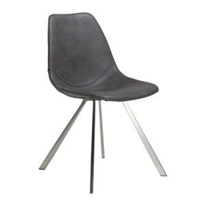 Szare krzesło ze stalowymi nogami DAN–FORM Pitch