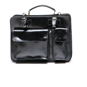 Czarna skórzana torebka Luisa Vannini, 17x28 cm