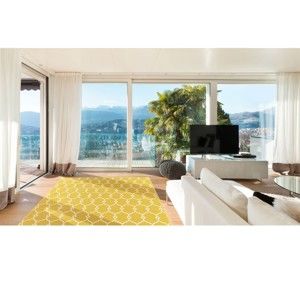 Żółty dywan odpowiedni na zewnątrz Floorita Trellis, 160x230 cm
