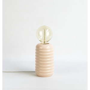Różowa lampa stołowa z ceramiki Velvet Atelier Twist