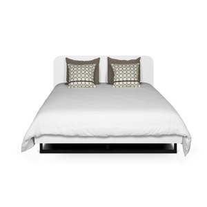 Białe łóżko z czarnymi nogami TemaHome Mara, 180x200 cm