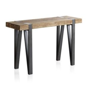 Drewniany stół z metalowymi nogami Geese. 120x40 cm