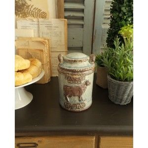 Pojemnik ceramiczny z wieczkiem Orchidea Milano Farm Animals, wys. 17 cm