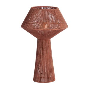 Czerwona lampa stołowa z kloszem z juty (wysokość 47 cm) Fugia – Light & Living