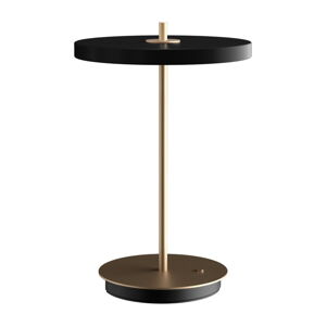 Czarna lampa stołowa LED ze ściemniaczem z metalowym kloszem (wysokość 31 cm) Asteria Move – UMAGE