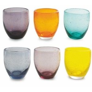 Zestaw 6 kolorowych szklanek z dmuchanego szkła Villa d'Este Cascina, 280 ml