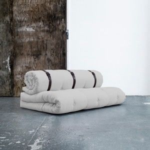 Sofa rozkładana ze skórzanym paskiem Karup Buckle Up Light Grey