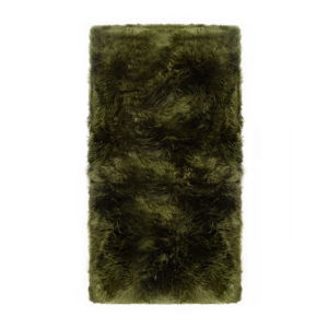 Ciemnozielony dywan z owczej skóry Royal Dream Zealand Natur, 140x70 cm