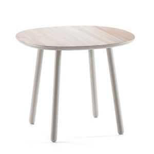 Szary stół z litego drewna EMKO Naïve, 90 cm