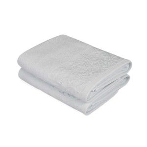 Zestaw 2 zelenoszarych ręczników z czystej bawełny Simple, 50x90 cm