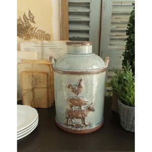 Pojemnik ceramiczny z wieczkiem Orchidea Milano Farm Animals, wys. 27 cm