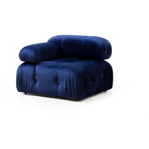 Ciemnoniebieski aksamitny moduł sofy (lewostronny) Bubble – Balcab Home