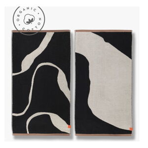 Czarno-białe ręczniki z bawełny organicznej zestaw 2 szt. 50x90 cm Nova Arte – Mette Ditmer Denmark