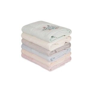 Zestaw 6 ręczników bawełnianych Daireli Linda, 50x90 cm