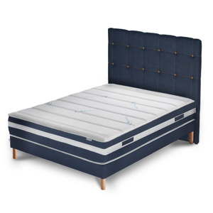 Granatowe łóżko z materacem Stella Cadente Venus Saches, 160x200 cm