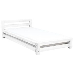 Białe łóżko 1-osobowe z drewna świerkowego Benlemi Single, 120x200 cm