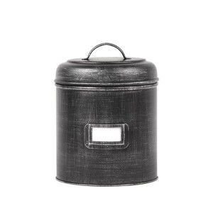 Czarny pojemnik metalowy LABEL51, ⌀ 19,5 cm