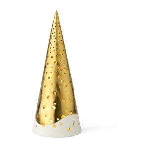 Porcelanowy świecznik w kolorze złota Kähler Design Nobili, wys. 25,5 cm