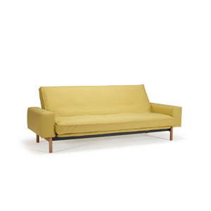Żółta rozkładana sofa ze zdejmowanym obiciem Innovation Mimer Soft Mustard Flower
