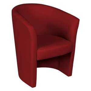 Czerwony fotel ze skóry ekologicznej Evergreen House Galia