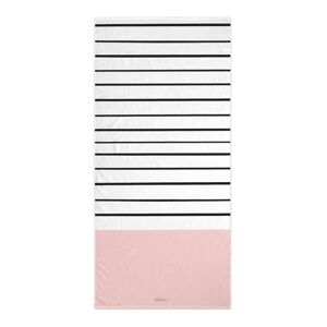 Czarno-biały/różowy ręcznik kąpielowy 70x150 cm Blush – Blanc