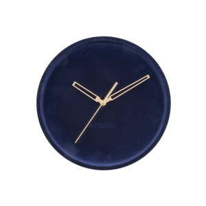 Ciemnoniebieski aksamitny zegar ścienny Karlsson Lush, ø 30 cm