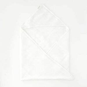 Dziecięcy biały lniany ręcznik Linen Tales Waffle, 100x100 cm