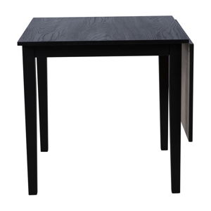 Czarny rozkładany stół z drewna dębowego Canett Salford, 75x75 cm