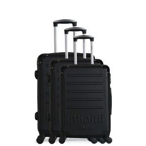 Komplet 3 czarnych walizek podróżnych na kółkach Infinitif Horten-A