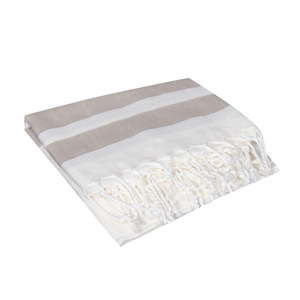 Beżowy ręcznik hammam Mimoza Beige, 90x190 cm