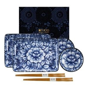 Biało-niebieski komplet naczyń do sushi Tokyo Design Studio