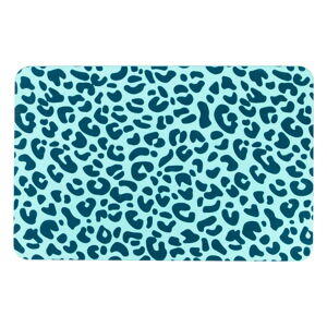Jasnoniebieski dywanik łazienkowy 39x60 cm Leopard – Artsy Doormats