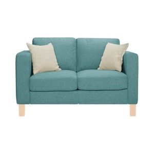 Niebieska sofa 2-osobowa z 2 kremowymi poduszkami Stella Cadente Maison Canoa