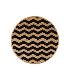 Okrągła wycieraczka z naturalnego włókna kokosowego Artsy Doormats Chevron, ⌀ 70 cm