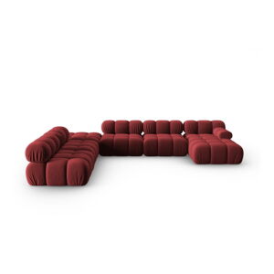 Czerwona aksamitna sofa 379 cm Bellis – Micadoni Home