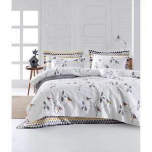 Zestaw narzuty na łóżko i 2 poszewek na poduszki EnLora Home Pavlina White, 200x235 cm