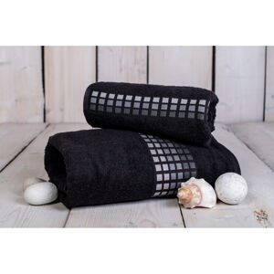 Czarny bawełniany ręcznik kąpielowy 140x70 cm Darwin – My House