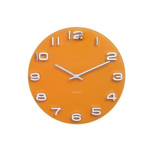 Pomarańczowy zegar Karlsson Vintage, ø 35 cm