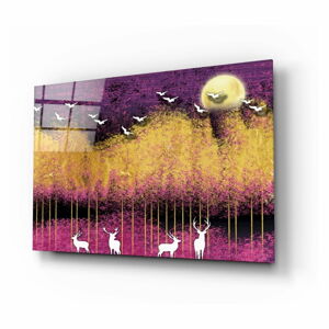 Szklany obraz Insigne Birds and Deers, 72x46 cm