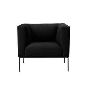 Czarny fotel z metalowymi nogami Windsor & Co Sofas Neptune